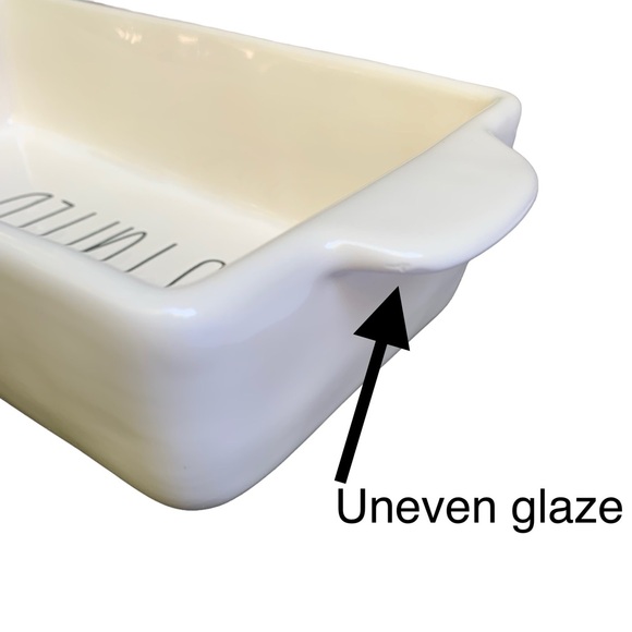 Rae Dunn STUFFED Baking Dish Pan White Black Large Letters Dimples NWT 2017 OG - Picture 15 of 16